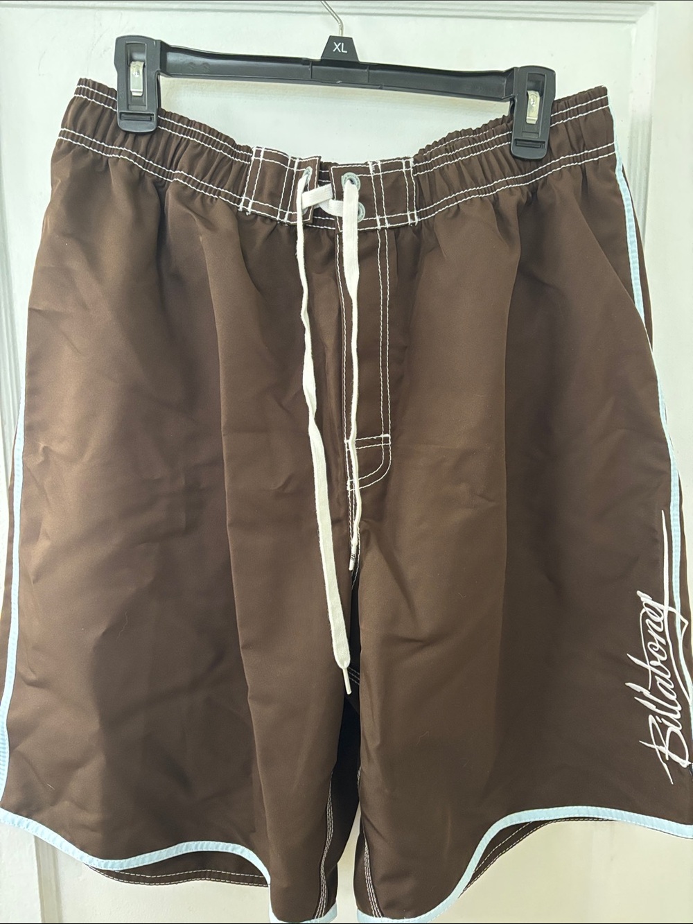 Billabong Brown Men’s Board Shorts with Light Blue Trim
